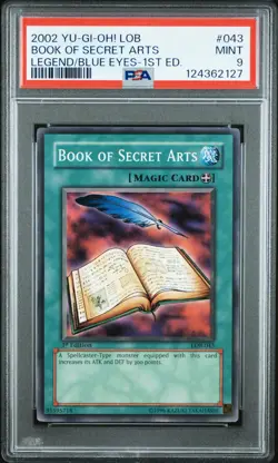 2002 YU-GI-OH! LOB-LEGEND OF BLUE EYES WHITE DRAGON BOOK OF SECRET ARTS PSA 9 - Image 1