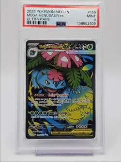 MEGA VENUSAUR EX 2025 POKEMON MEGA EVOLUTION ULTRA RARE 155/132 PSA 9 Q4339 - Image 1