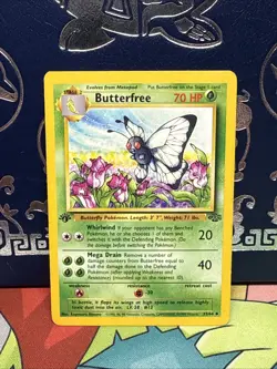 “d” Edition Error Butterfree 33/64 1st Edition Jungle Pokemon TCG Cards LP - Image 1