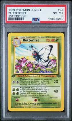 PSA 8 Pokemon TCG 1999 Jungle #33/64 Butterfree 1st Edition Uncommon WOTC - Image 1