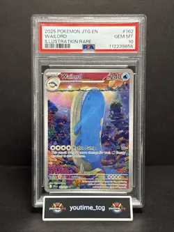 2025 Pokemon Jtg En-Journey Together Illustration Rare Wailord #162 PSA 10 - Image 1