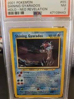 Pokemon Neo Revelation 2001 Shining Gyarados Holo PSA 7 NM 65/64 Double Holo - Image 1