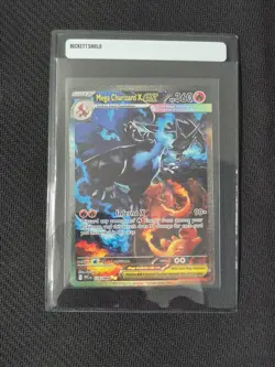 MEGA CHARIZARD X EX 125/094 ME02: PHANTASMAL FLAMES HOLO PERFECT CONDITION CARD - Image 1