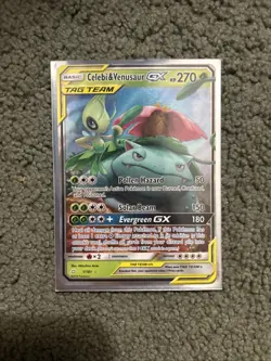 Pokemon TCG Celebi & Venusaur GX 1/181 Sm-Team Up Tag Team Ultra Rare Card NM - Image 1