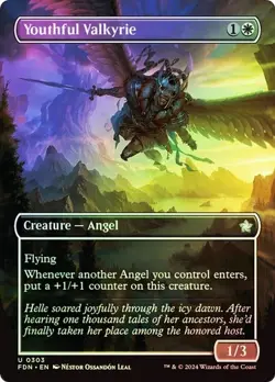 FOIL - MTG - Youthful Valkyrie (Borderless) #303 - Foundations - Image 1