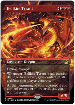1x Hellkite Tyrant AnimeBorderless Ravnica Remastered NM MTG - Image 1