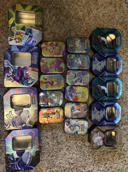 Lot Of 20 Pokemon tins from Different Sets EMPTY TIN ONLY - Image 1