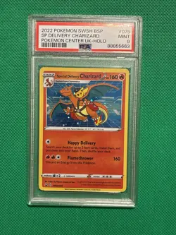 2022 POKEMON SWSH BLACK STAR PROMO #075 SPECIAL DELIVERY CHARIZARD-HOLO PSA 9 - Image 1