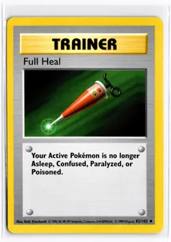 1999 TCG Pokemon #82 Full Heal 82/102 Shadowless Unlimited Base Set - Image 1