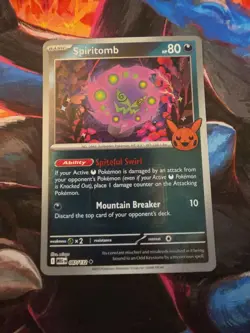 Pokemon TCG Spiritomb 087/132 Mega Evolutions Play! Halloween Stamped Promo Mast - Image 1
