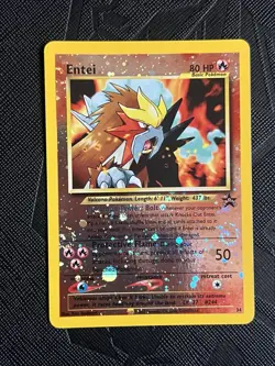 Pokemon TCG *3.5 SWIRL* Entei 34/53 Wotc Promo Reverse Holo (English) - NM(-) - Image 3