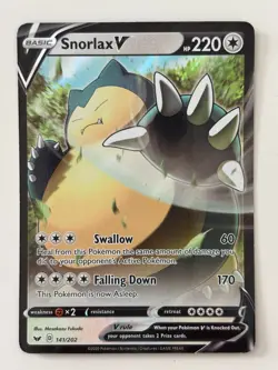 Snorlax V 141/202 Sword & Shield 2020 Ultra Rare Holofoil Pokemon - Image 1