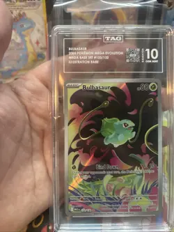 Pokemon Bulbasaur 133/132 Mega evolution Illustration Rare TAG 10 Gem Mint - Image 2