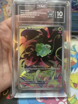 Pokemon Bulbasaur 133/132 Mega evolution Illustration Rare TAG 10 Gem Mint - Image 4