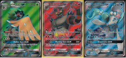 POKEMON ALOLAN STARTER FULL ART GX PROMO LOT DECIDUEYE INCINEROAR + PRIMARINA - Image 1