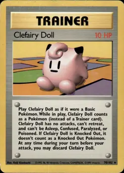 Pokemon TCG Clefairy Doll Base Set Trainer 70/102 Unlimited Rare, LP ConditionCC - Image 1