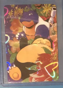 Vintage Japanese Pokemon Pocket Monsters Vending Snorlax/Blastoise #2 Prism - Image 1