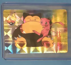 1998 Vintage Japanese Pokemon Pocket Monsters Vending Snorlax/Mew #19 Prism - Image 1