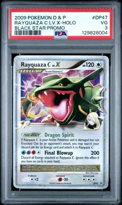 2009 POKEMON DIAMOND & PEARL BLACK STAR PROMO #DP47 RAYQUAZA C LV.X-HOLO - Image 1