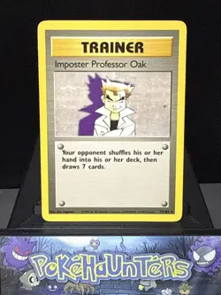 Pokemon Card Professor Oak Imposter 73/102 Base Set Rare Trainer Played - Image 1