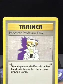 Pokemon Card Professor Oak Imposter 73/102 Base Set Rare Trainer Played - Image 2