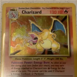 Pokemon TCG Base Set Charizard Holo Rare Card 4/102 Vintage MP - Image 3