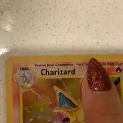 Pokemon TCG Base Set Charizard Holo Rare Card 4/102 Vintage MP - Image 4