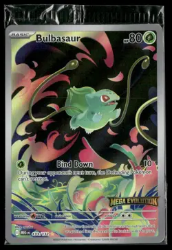 2025 Pokemon Bulbasaur 133/132 Mega Evolution Enhanced Box Topper Stamped Promo - Image 1