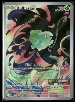 2025 Pokemon Bulbasaur 133/132 Mega Evolution Enhanced Box Topper Stamped Promo - Image 1