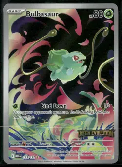 2025 Pokemon Bulbasaur 133/132 Mega Evolution Enhanced Box Topper Stamped Promo - Image 1