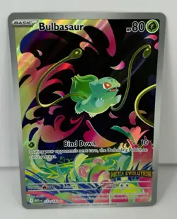 Pokemon Bulbasaur 133/132 Mega Evolution Enhanced Box Topper Stamped Promo NM - Image 1