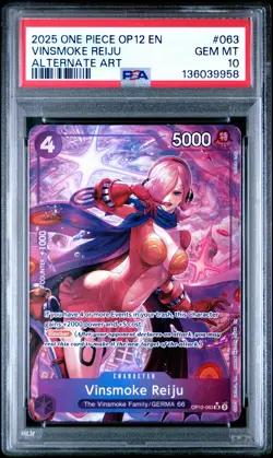 PSA 10 - 2025 ONE PIECE OP12-LEGACY OF THE MASTER 063 VINSMOKE REIJU ALT ART - Image 1