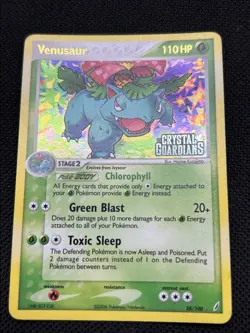 Pokemon TCG Venusaur EX Crystal Guardians Reverse Holo Card 28/100 Stamped - Image 2
