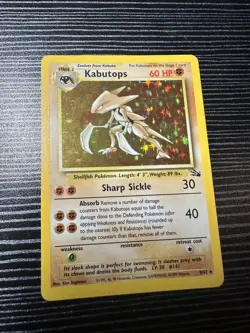 Kabutops Fossil Holo 9/62 Unlimited 1999 Pokemon Card Rare WOTC - Image 1