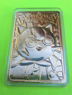 1999 Jigglypuff Burger King Nintendo Pokemon 23K Gold Plated Trading Card Bar - Image 1