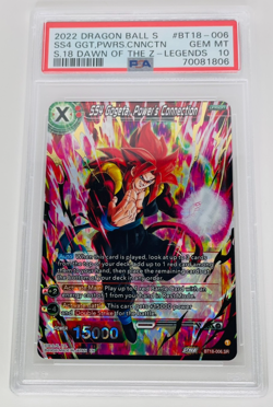PSA 10 SS4 Gogeta, Power's Connection | SR #BT18-006 | Dragon Ball Super Card - Image 1
