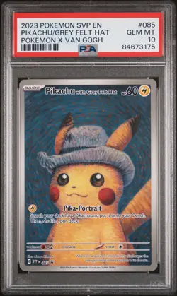 Pikachu With Grey Felt Hat SVP 085 Pokemon Van Gogh Promo Card PSA 10 GEM MINT⚡ - Image 1