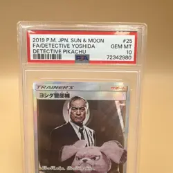 Detetive Yoshida Pokemon 2019 Holo Detective Pikachu SR Japanese 025/024 PSA 10 - Image 2