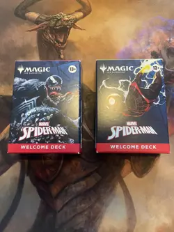 2025 SDCC MAGIC THE GATHERING MARVEL SPIDER-MAN WELCOME DECKS LOT# BLACK & green - Image 1
