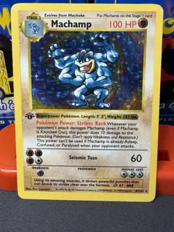 Pokemon - Base Set - 1999 - Machamp - Holo - 1st Ed - Shadowless - 8 - Image 1