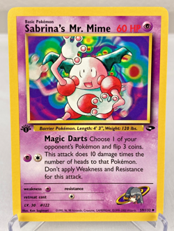 Sabrina's Mr. Mime 59/132 Gym Challenge Pokemon Card 1st Edition - Near Mint - Image 1