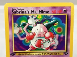 Sabrina's Mr. Mime 59/132 Gym Challenge Pokemon Card 1st Edition - Near Mint - Image 3