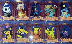Pokemon Database Halloween Set Psyduck Pikachu, Lucario, Cubone Star Holo - Image 1