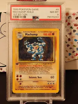 Pokemon TCG Machamp Base Set 8/102 Holo 1st Edition Holo Rare - Image 1