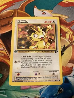 Meowth 62/82 1st Edition Team Rocket Pokemon - Image 1