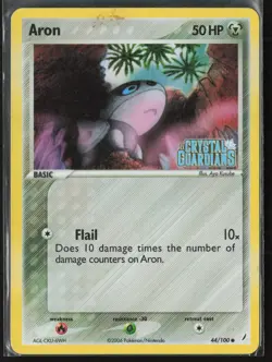 Pokemon TCG Aron 44/100 Crystal Guardians Stamped Reverse Holo - Image 1