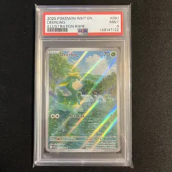 2025 POKEMON WHT EN-WHITE FLARE ILLUSTRATION RARE #091 DEERLING PSA 9 - Image 1