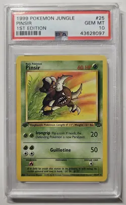 1999 Pokemon Jungle 1st edition Pinsir PSA 10 - Image 1