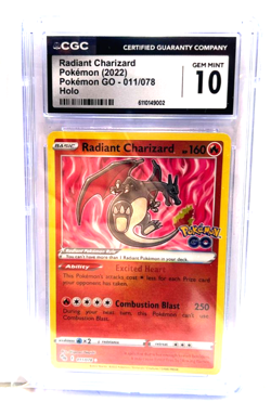2022 POKEMON GEM MINT RADIANT CHARIZARD # 011/078 HOLO GRADE 10 AWESOME ! - Image 1