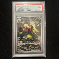2025 Pokemon BLK EN #147/086 Haxorus Special Illustration Rare PSA 9 MINT - Image 1
